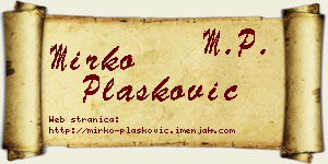 Mirko Plasković vizit kartica